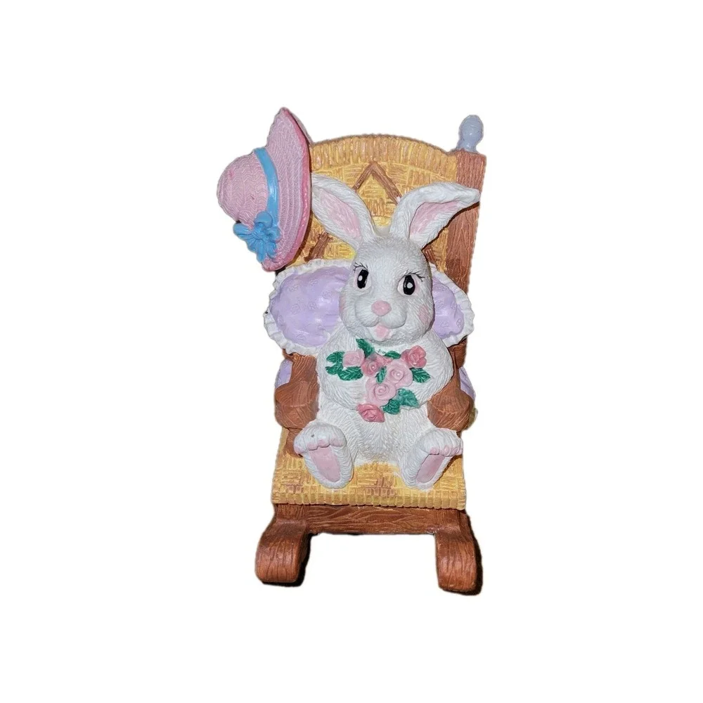 Easter Bunny‎ in Rocking Chair Music Box Plays the Song 